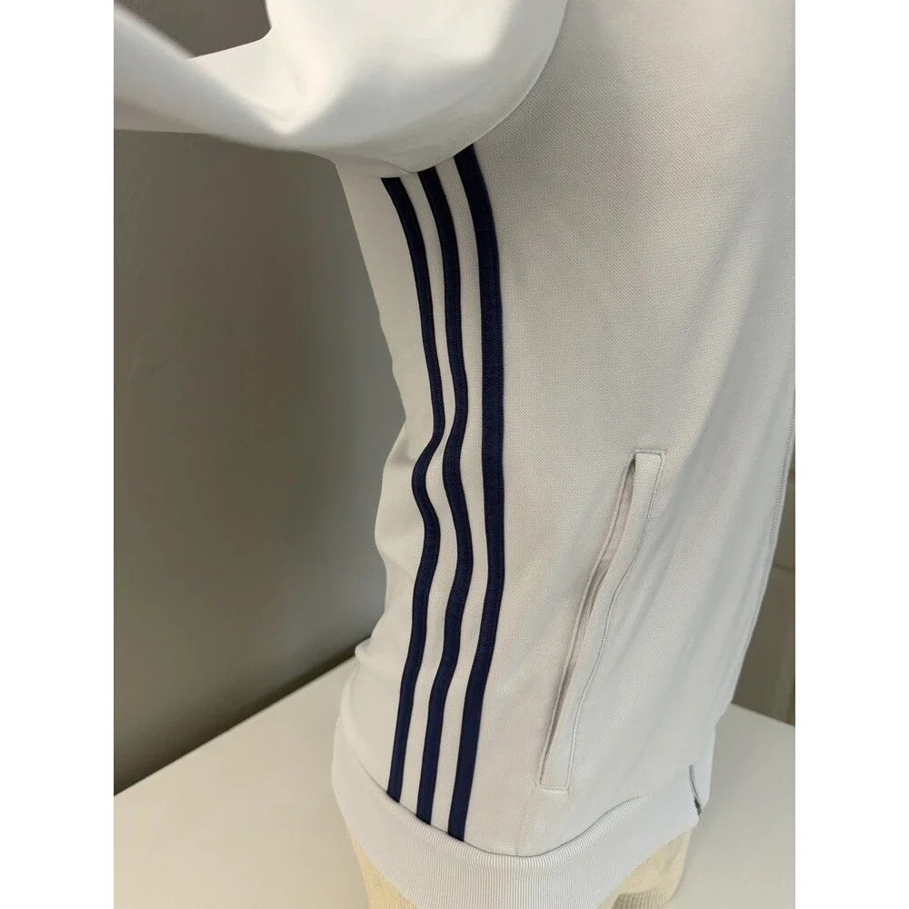 Adidas Real Madrid Track Jacket Men Sz S White Full Zip 2016-17 Soccer Warm Up